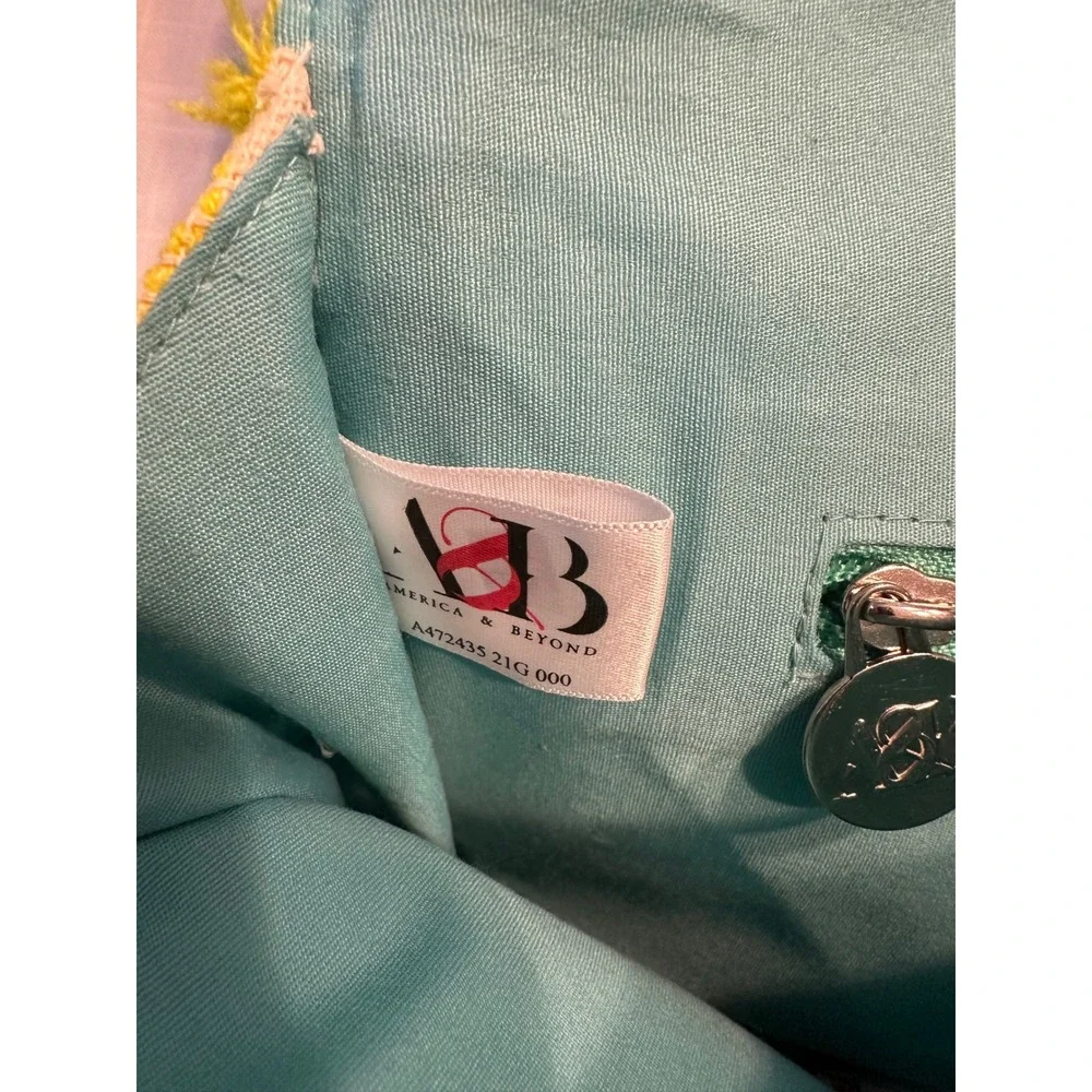 America & Beyond Beaded Boho Fringe Clutch Crossbody Bag Multi Color A472435